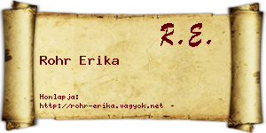Rohr Erika névjegykártya